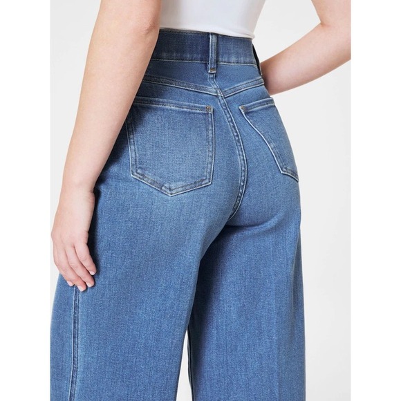 SPANX Stonewashed Blue Flare Jeans Size 3X New With Tags - Picture 3 of 7